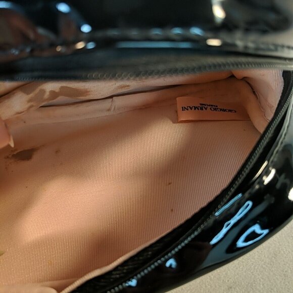 Giorgio Armani 2 Perfume Bags Pouches Makeup Small Black Sequin Patent Gold - Picture 13 of 15